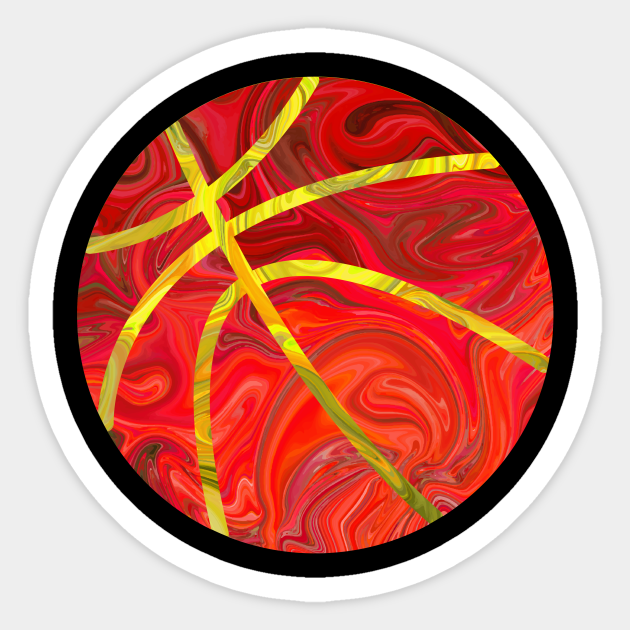 Basketball Ball Red Yellow Gift Basketball Design Sticker TeePublic